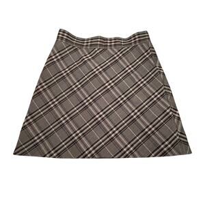Theory 100% Virgin Wool High Waist Mini Bexley Plaid Classic Skirt Women's Sz 12